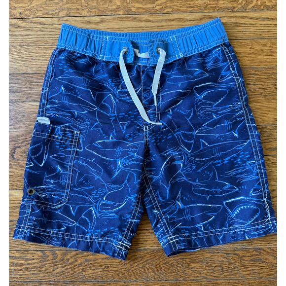 Hanna Andersson Boys' Shark Swim Trunks Size 5 - Picture 1 of 5